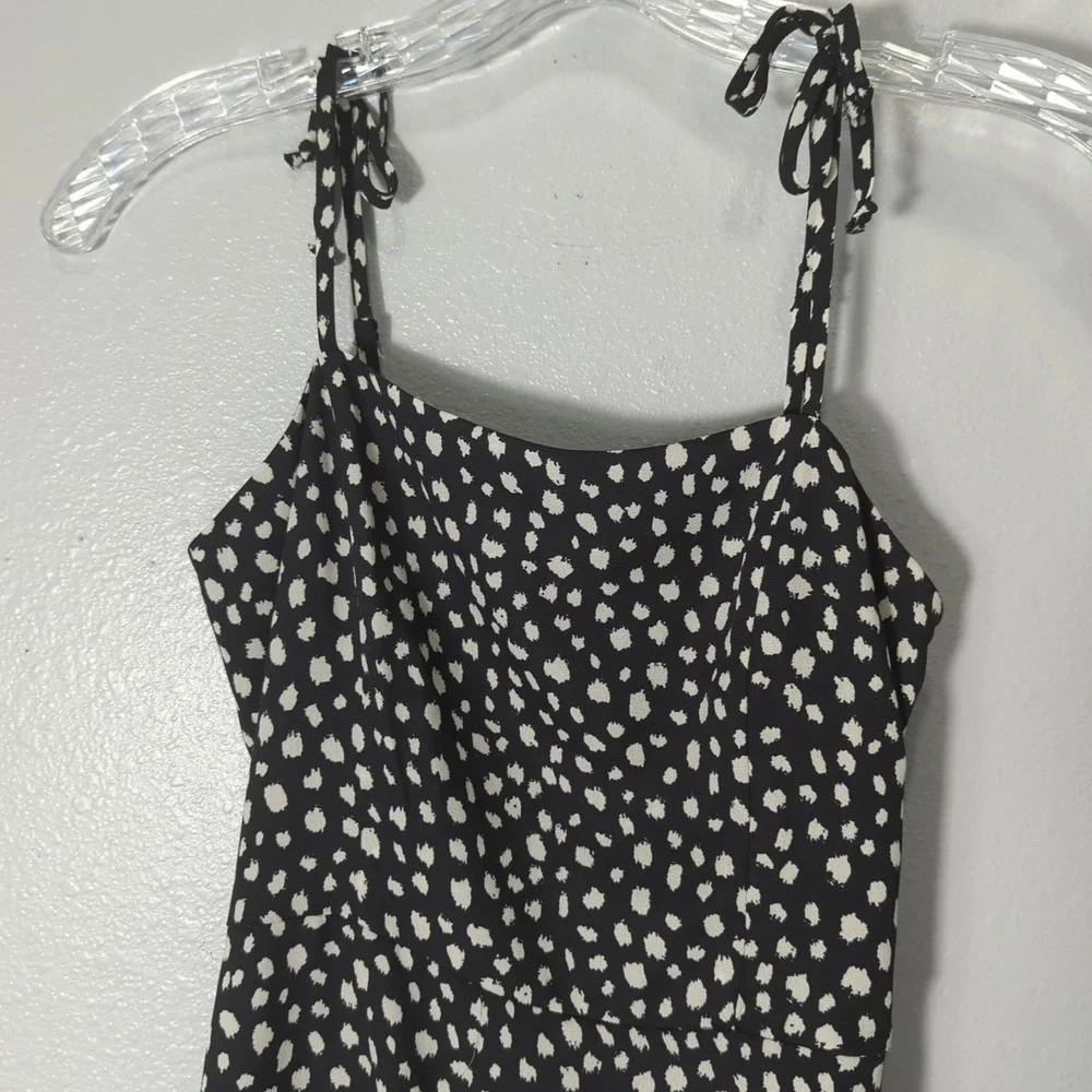 NWT Gianni Bini Girls Black & White Spaghetti Strap Knee Length Dress, Large 276
